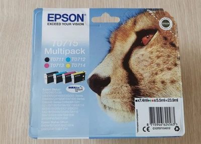 Original-Epson T0715 Multipack schwarz/cyan/magenta/yellow MHD 12/2025 - Bild 1 von 2