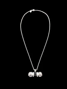 Mark. Silberfarben Strass Fass 15" Anhänger 23,75" Kette Halskette  - Bild 1 von 6