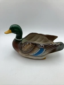 Vintage Napco Ware Duck Porcelain Mallard Drake Flower Planter Dish *BEAUTIFUL* - Picture 1 of 11