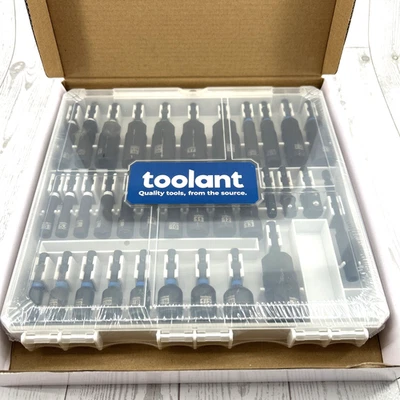 Juego de atornilladores de tuercas magnéticas Toolant 34 piezas Juego de brocas de atornillador de impacto Juego de atornilladores de tuerca profunda Foto 1 de 4