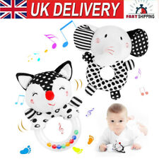 2PCS 0-12 Month Baby Soft Stuffed Animal Plush Toys Teething Ring Newborn Shower