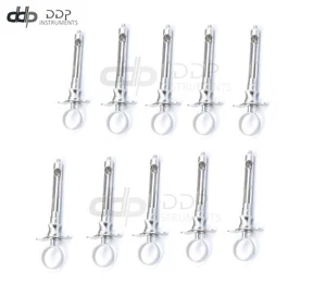Lot of 10 GERMAN STAINLESS DENTAL ASPIRATING SYRINGE DENTAL INSTRUMENTS 1.8CC - Picture 1 of 3