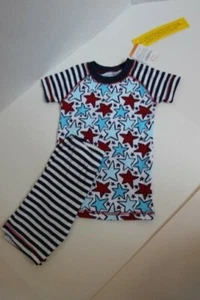 Gymboree PAJAMA Set size Kid 3 NEW w tags! Red/White/Blue Shorts/sleeve Cotton  - Picture 1 of 6