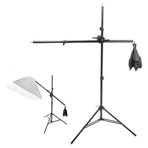 Foto 200cm Soporte de Luz con 140cm Brazo Telescópico y Doble Abrazadera Bolso de Arena - Imagen 1 de 12