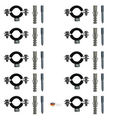 Parco Muffenschelle Rohrschellen Schelle mit Stockschraube 10 Stk. 1/4" bis 1 ½" - Bild 1 von 4
