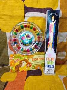 Groovy Set Vela de Goteo Color Vintage + Jabón Avon Golden Beauties + Cenicero MCM - Imagen 1 de 16