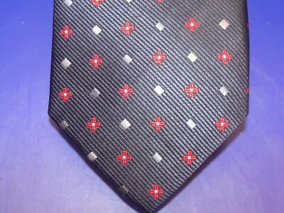 Corbata Alexander Julian Colores ~ 100% Poliéster Hombre ~ Azul Marino ~ Rojo ~ Plateado ~ Lunares ~ En muy buena condición ~ Foto 1 de 4