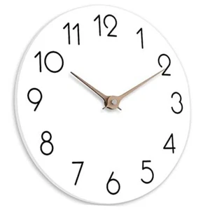 12 Inch Wall Clock - Wooden Silent Wall Clocks Battery Operated Non 12" D_white - Picture 1 of 7