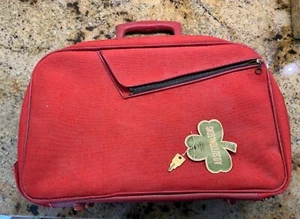 Vintage A. D. Sutton & Sons Red Lock & Key Travel Case Mid Century 15" x 10" x 4 - Picture 1 of 1