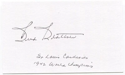 Buddy Blattner Signed 3x5 Index Card Autograph Baseball 1942 St Louis Cardinals - Image 1 of 2