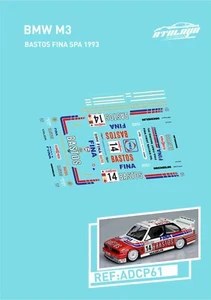 CALCAS BMW M3 BASTOS FINA SPA 1993 SLOT DECALS - Imagen 1 de 1