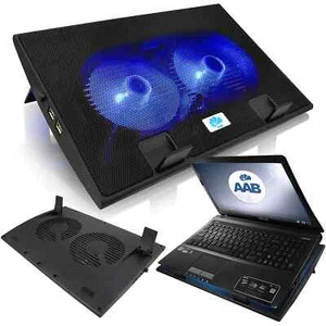 AAB COOLING NC35 - 2X FAN-125MM ADJUSTABLE NOTEBOOK COOLER PAD 10"~17,3" LAPTOP - Picture 1 of 14