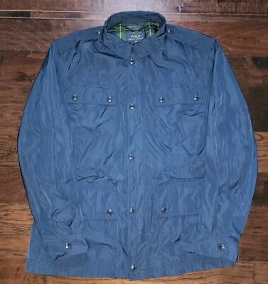 NWOT Polo Ralph Lauren Men's Navy Blue Paratroop Plaid Lined M65 Jacket - Image 1 of 3