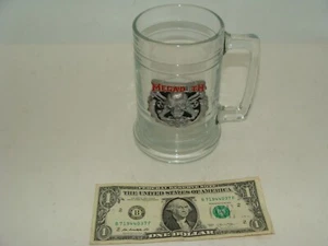 RARO MEGADETH - Taza de cerveza de vidrio pesado Stein con emblema de peltre Megadeth - 5" de alto - Imagen 1 de 2
