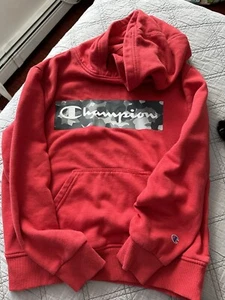 Champion Red Camo Print Boys Hoodie Size 10/12 - Picture 1 of 2