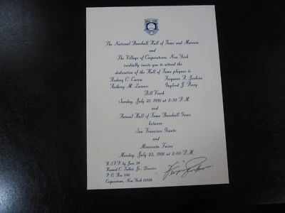 Fergie Jenkins Autograph Signed Auto Baseball Hall of Fame Invitation JSA Cubs - Image 1 of 2