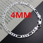 925 sterling Silver 4MM Geometric Bracelet for Men's woman fashion gifts jewelry