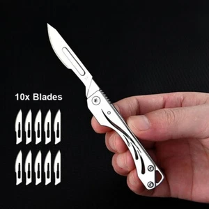 EDC Pocket Utility Folding Knife Scalpel Cutter Portable Outdoor Camping Tool - Picture 1 of 11