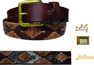 Polo Gürtel Handstickerei in Leder, beste Handwerksqualität, BP0045 - Bild 1 von 5