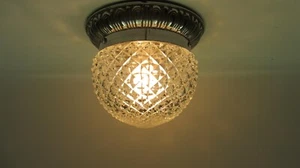 Limburg kleine Deckenlampe Wandlampe Glas Messing Chrom '70er J - Bild 1 von 13