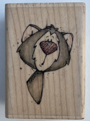 VTG 2005 Whipper Snapper Designs Wood Mount Rubber Craft Stamp IY815 Curious Cat - Image 1 of 4
