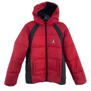 Jordan Boys L Red/Black Puffer Jacket Excellent Pre-Owned - Picture 1 of 5
