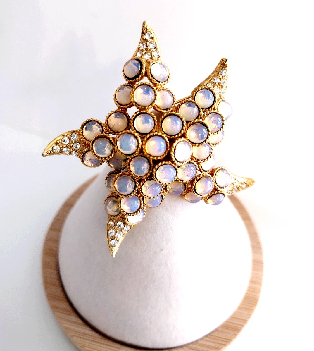 RUIZHEN Silver Crystal Starfish Brooch Pin - Nautical Beach Theme Jewelry For Women - View #11