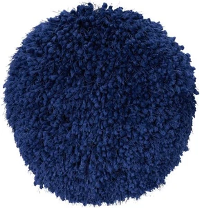 14" X 14" Blue Round Shag Throw Pillow - Picture 1 of 4