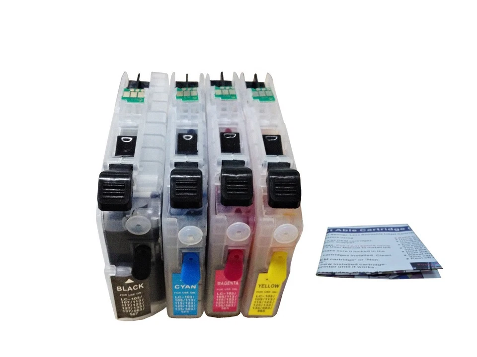 Refillable ink cartridges for Brother LC103 MFC-J450DW J6520DW J6720DW J6920DW - Image 1 of 1