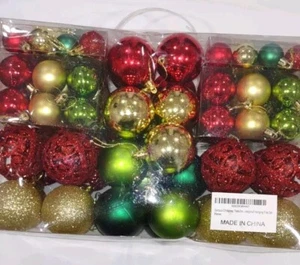 100Pcs Christmas Ball Ornament Set for Xmas Tree Decor Holiday Party Decoration - Picture 1 of 11