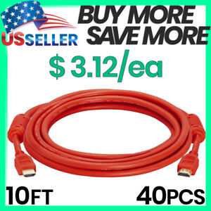 Cable HDMI 28 AWG Cable HDMI 4K HDR Monitor Nintendo Switch XBOX Rojo 40 un.