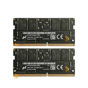 32GB Micron Kits 2x 16GB 2RX8 DDR4 PC4-2400T PC4-19200S SODIMM Laptop Memory RAM - Picture 1 of 5