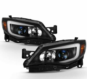 For Blk 2008-14 Subaru Impreza WRX [Halogen Model] LED DRL Projector Headlights