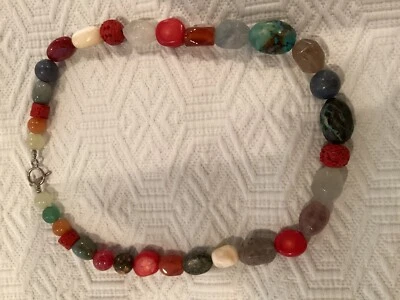 Полудрагоценное ожерелье из нескольких камней ручной работы - Изображение 1 из 4