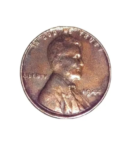 1944 Lincoln Wheat Penny NO MINT MARK One Cent - Rim Error āLā In Liberty - RARE Cover