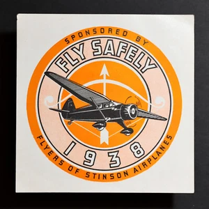 Kofferaufkleber *** ORIGINAL VINTAGE *** 1932 Stinson Flugzeug Flieger Luftfahrt - Bild 1 von 2