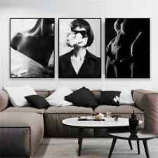 Black and White Sexy Woman Smoking Poster Fashion Ladies Canvas Painting Prints