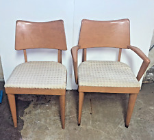 Mid Century Heywood Wakefield Dining Chairs Set 4, Three Chairs & One Armchair