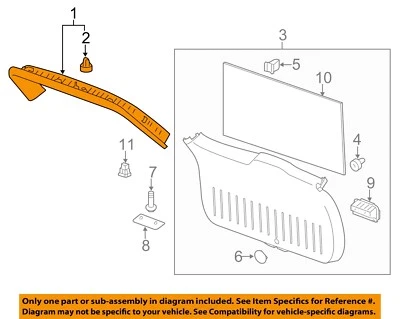 Chevrolet GM OEM 10-16 Equinox puerta levadiza puerta trasera escotilla panel de ajuste superior 20892979 Foto 1 de 2