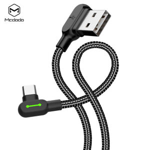 MCDODO Fast USB Cable Heavy Duty Charging Syn Charger Type-C 90 Degree Angle AU
