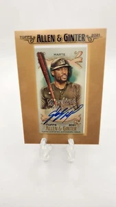 2021 Topps Allen & Ginter Starling Marte Framed Mini Autograph MARLINS - Picture 1 of 2