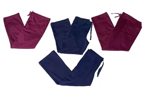 Urbane Womens Scrub Pants Large Scrub Star NEW Bottoms Wine Navy Blue L XL Lot - Picture 1 of 16