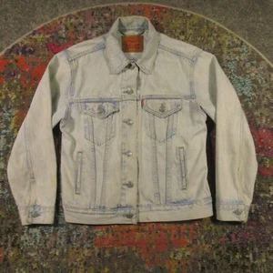 Levis Jean Trucker Jacket Womens S Blue Denim Trucker Light Acid Wash - Picture 1 of 14