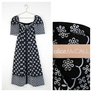 Alice McCall Black White Angels Embroidered Floral Print Midi Dress Size 0 $425 - Picture 1 of 12