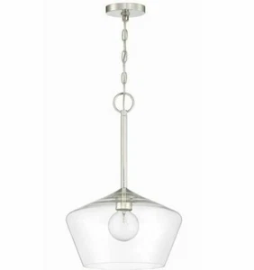 Park Harbor Greenwich PHPL6461PN Polished Nickel Single-Light 14"W Pendant - Picture 1 of 10
