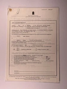 Lone Justice Contract Rider Original Office Copy Ryan Hedgecock Jan 21st 1987 - Picture 1 of 13