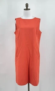 Lafayette 148 Damen koralle orange gewebte Baumwolle ärmellos Tunika Kleid Gr. 14 - Bild 1 von 9