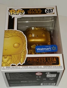 Funko POP! Star Wars Gold Princess Leia Vinyl Figure #287 Walmart Exclusive ^ - Picture 1 of 9
