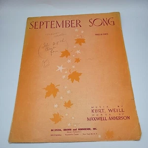 September Song Vintage Sheet Music 1938 - Picture 1 of 5