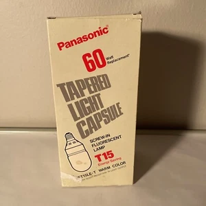 vintage Panasonic Light Capsule 60 Watt Warm Color BFT15LE/T15 Energy Saver Bulb - Picture 1 of 10